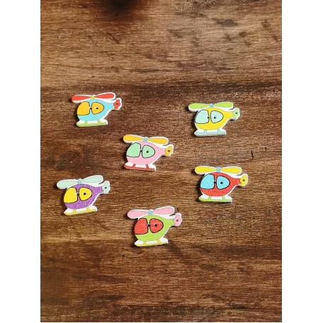 Bottoni Legno Helicopter 