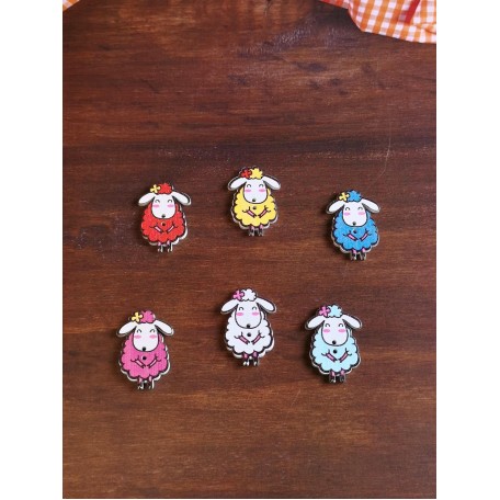Bottoni Legno Pecore 
