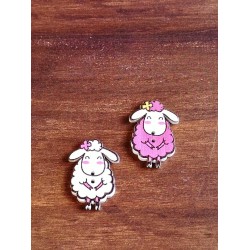 Bottoni Legno Pecore 