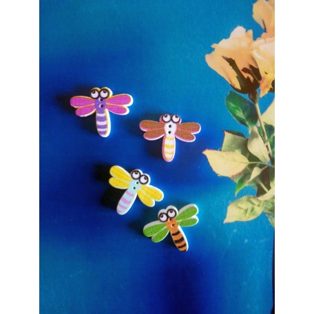 Bottoni Legno libellule