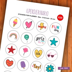 Adesivo agenda ragazza Cod 1035