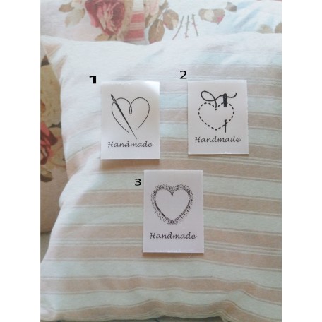 Etichette Raso bianco Handmade Cuore