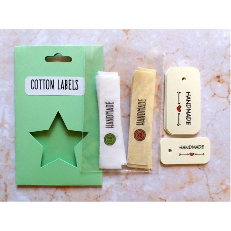 Kit etichette cotone bottoni 