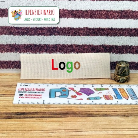 Etichette per abbigliamento in cotone organico – orizzontali, personalizzate