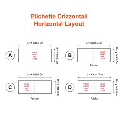 Etichette per abbigliamento in cotone organico – orizzontali, personalizzate